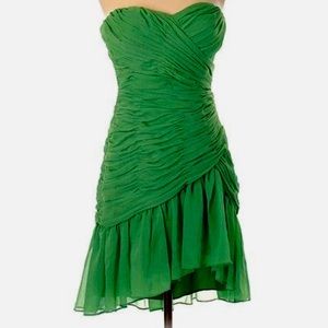 Max & Cleo Green Ruched Cocktail Dress FIRM